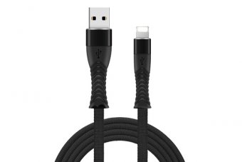 Cablu date incarcare Fish USB Lightning 1M 2.4A Negru