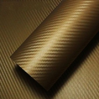 Folie colantare auto Carbon 3D - GOLD (1m x 1,27m)