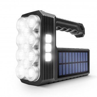 Lanterna solara LED COB - cu functie de lumina de lucru - 1200 mAh - MicroUSB - 1000 lumeni - IP55