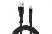 Cablu date incarcare Fish USB LA TYPE-C 1M 2.4A Negru