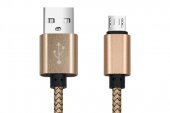 Cablu date incarcare USB la Micro USB 1M 2A Gold