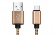 Cablu date incarcare USB la TYPE-C 1M 2A Gold