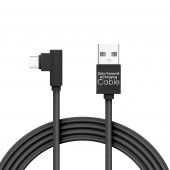 Delight - Cablu de date - USB Type C, Gamer, executie 90° - negru, 2m – 2A
