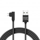 Delight - Cablu de date Micro USB, Gamer, executie 90° - negru, 2m -2A