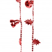 Ghirlanda de Craciun cu clopotei - rosu stralucitor - 260 cm