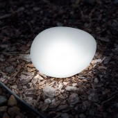 Lampa solara - forma pietricele - sticla mata - 165 x 142 x 115 mm - LED alb cald