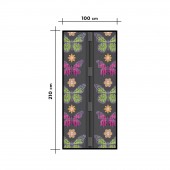 Perdea anti-tantari pt. usi cu inchidere magnetica- 100 x 210 cm „Flori si fluturi”