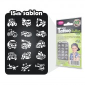 Set sabloane tatuaje - vehicule - 15 buc
