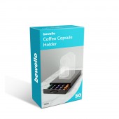 Suport metalic pentru capsule de cafea - pentru 50 capsule Nespresso - 365 x 214 x 60 mm - negru mat