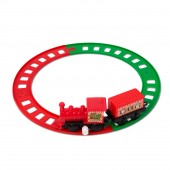 Tren de Craciun - cu cheita - rosu/verde - 20 cm