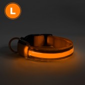 Zgarda LED cu baterie - marime L - portocalie