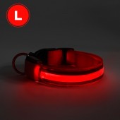 Zgarda LED cu baterie - marime L - rosie