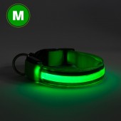 Zgarda LED cu baterie - marimea L - verde