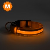 Zgarda LED cu baterie - marimea M - portocaliu