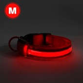 Zgarda LED cu baterie - marimea M - rosu